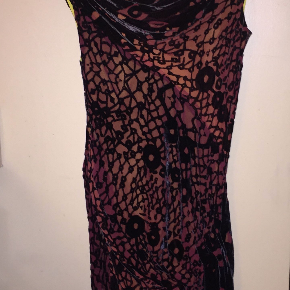 DVF Red /Blk Cocktail Party Dress Sz 6